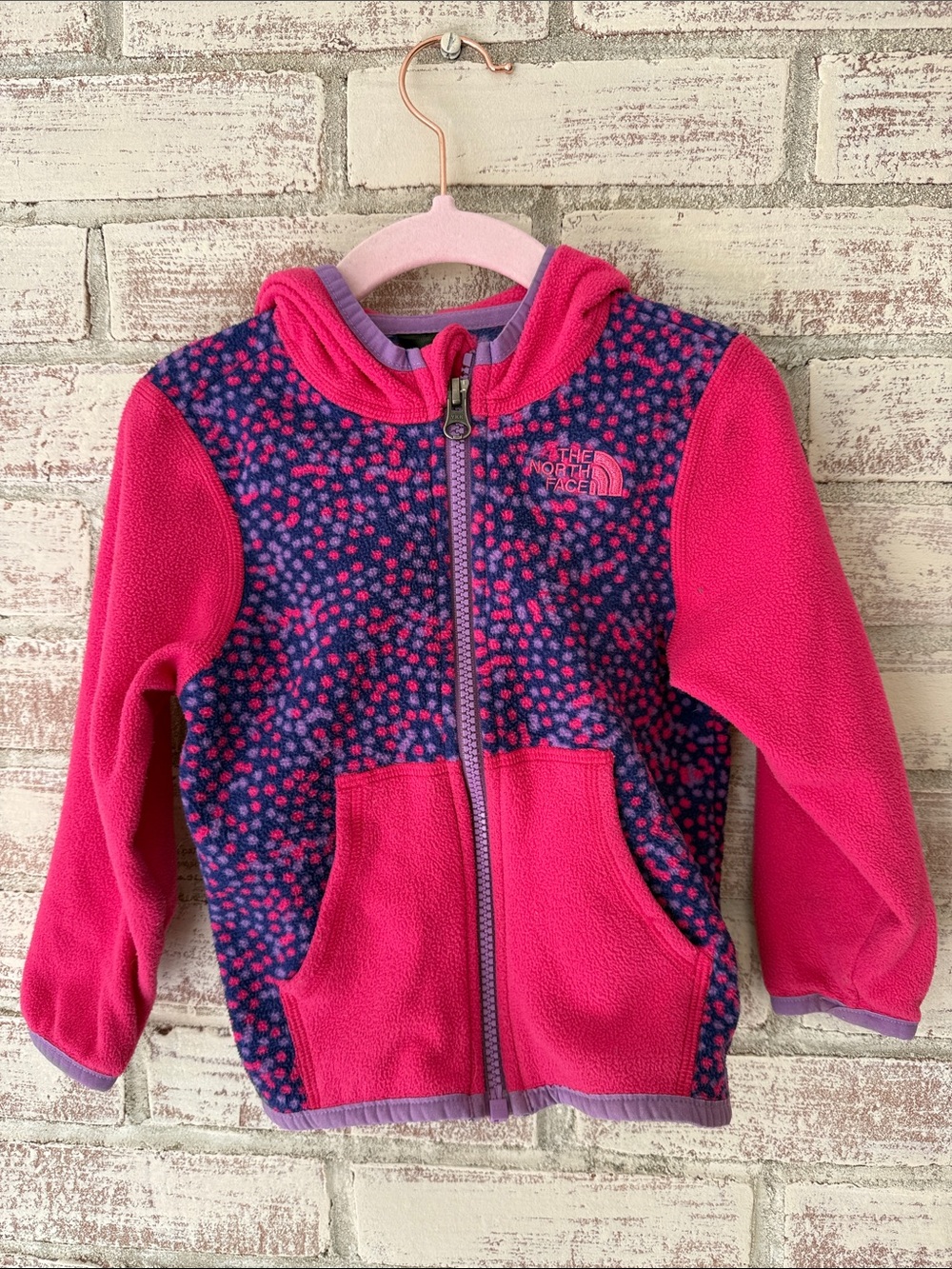 The North Face Pink & Purple Girls' Fleece Zip Hoodie